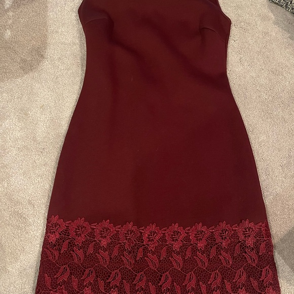 Reiss Womens Issy Floral Lace Neoprene Mini Dress Red Size 6 - Picture 5 of 6